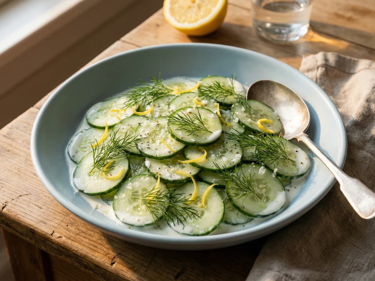 Cucumber with Dill and Crème Fraîche - Chef Ally