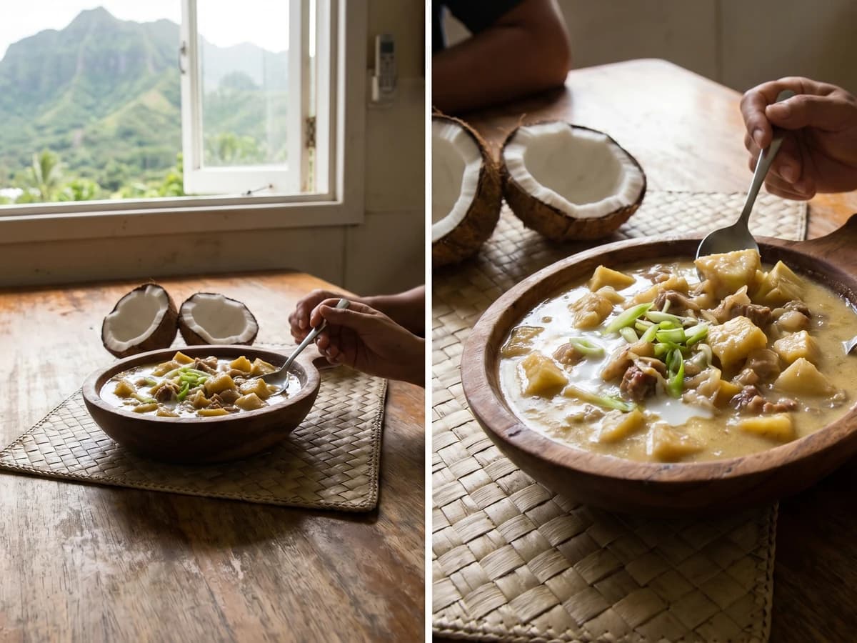 Tiopu Kuru (Cook Islands Breadfruit Stew) - Chef Makoa