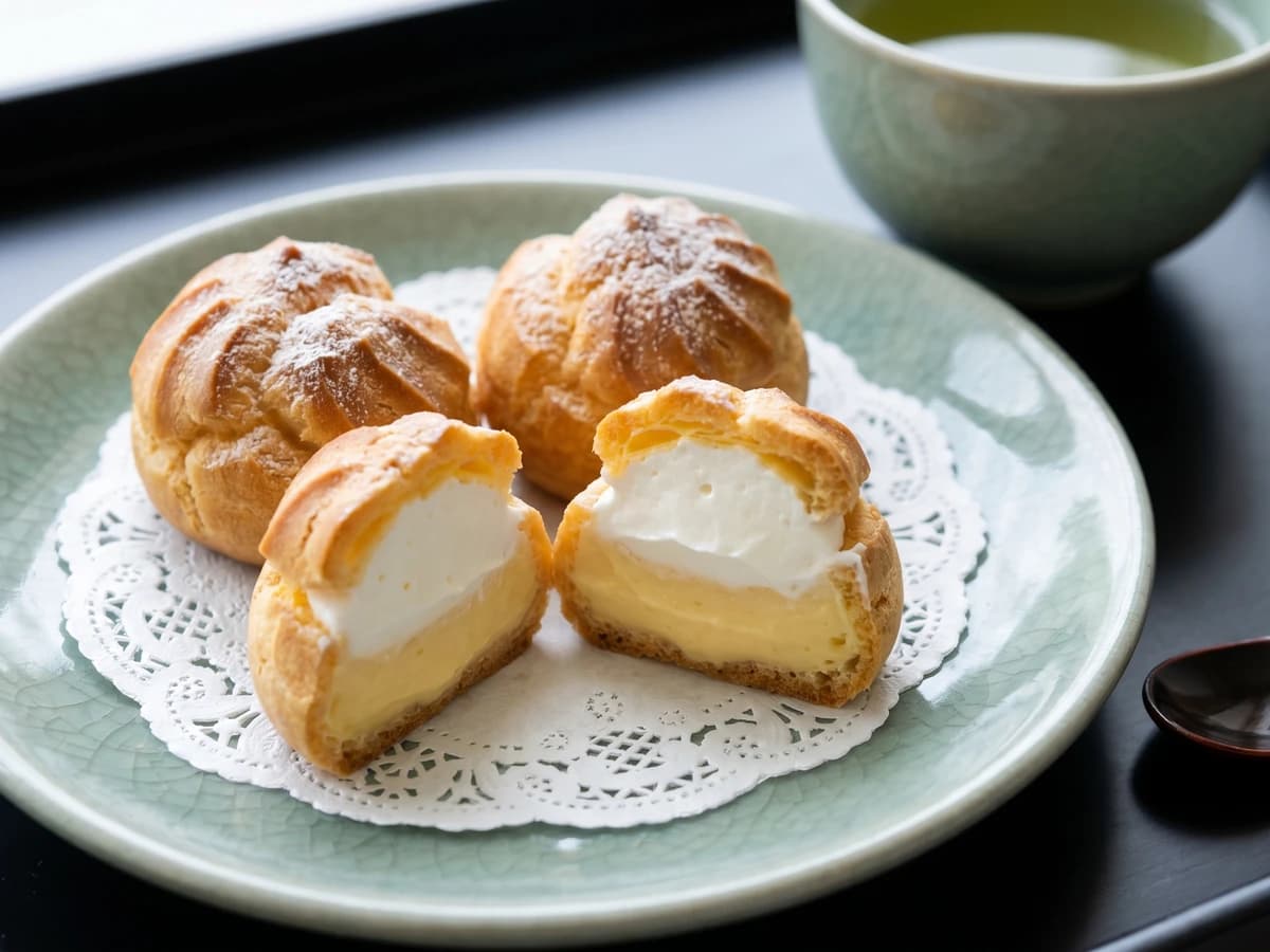 Two-Cream Shu Cream (二層仕立てのシュークリーム) - Chef Takumi