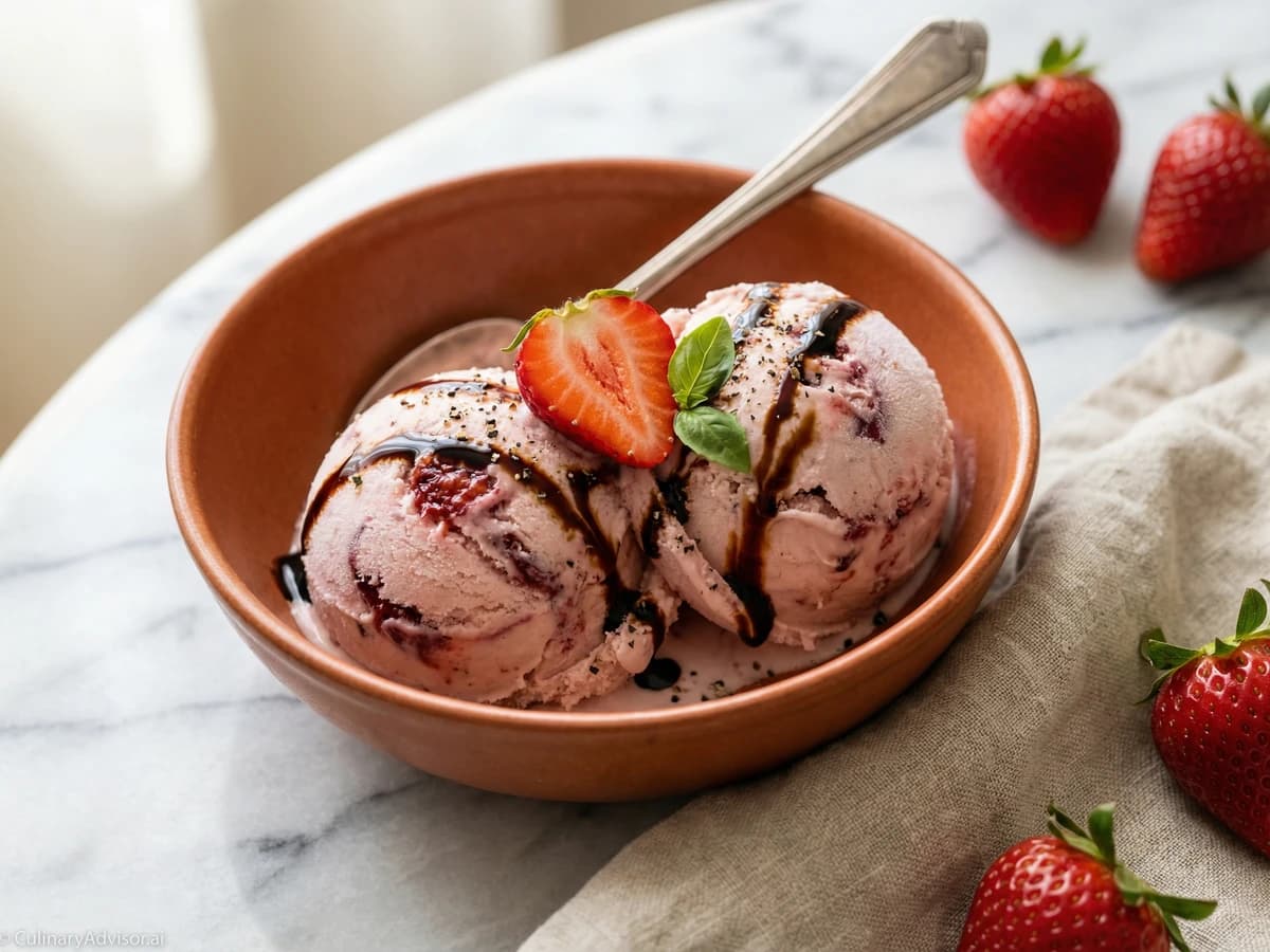 Roasted Strawberry Balsamic Ice Cream - Chef Dean