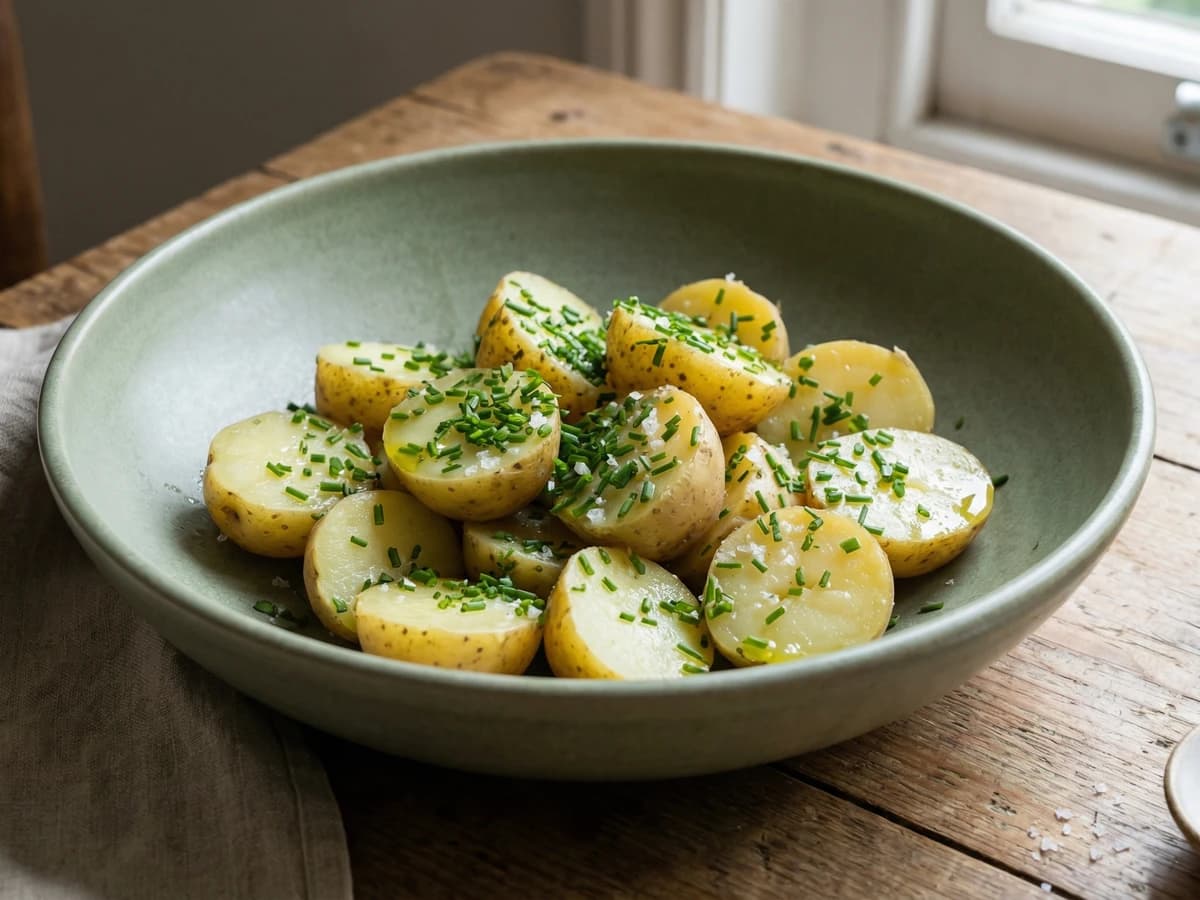 Jersey Royal Potato Salad with Chives - Chef Thomas