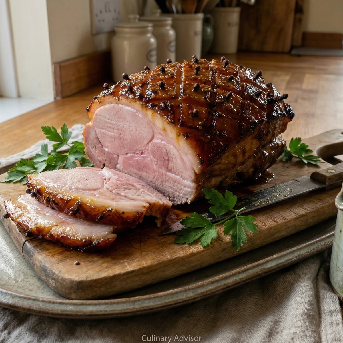 Roast Gammon with Parsley Sauce