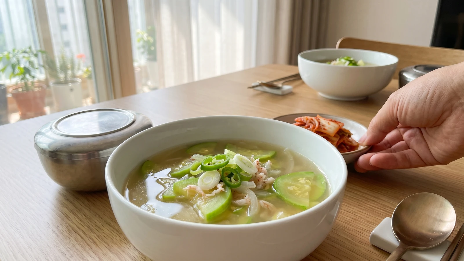 Aehobak-guk (애호박국, Korean Zucchini Soup)