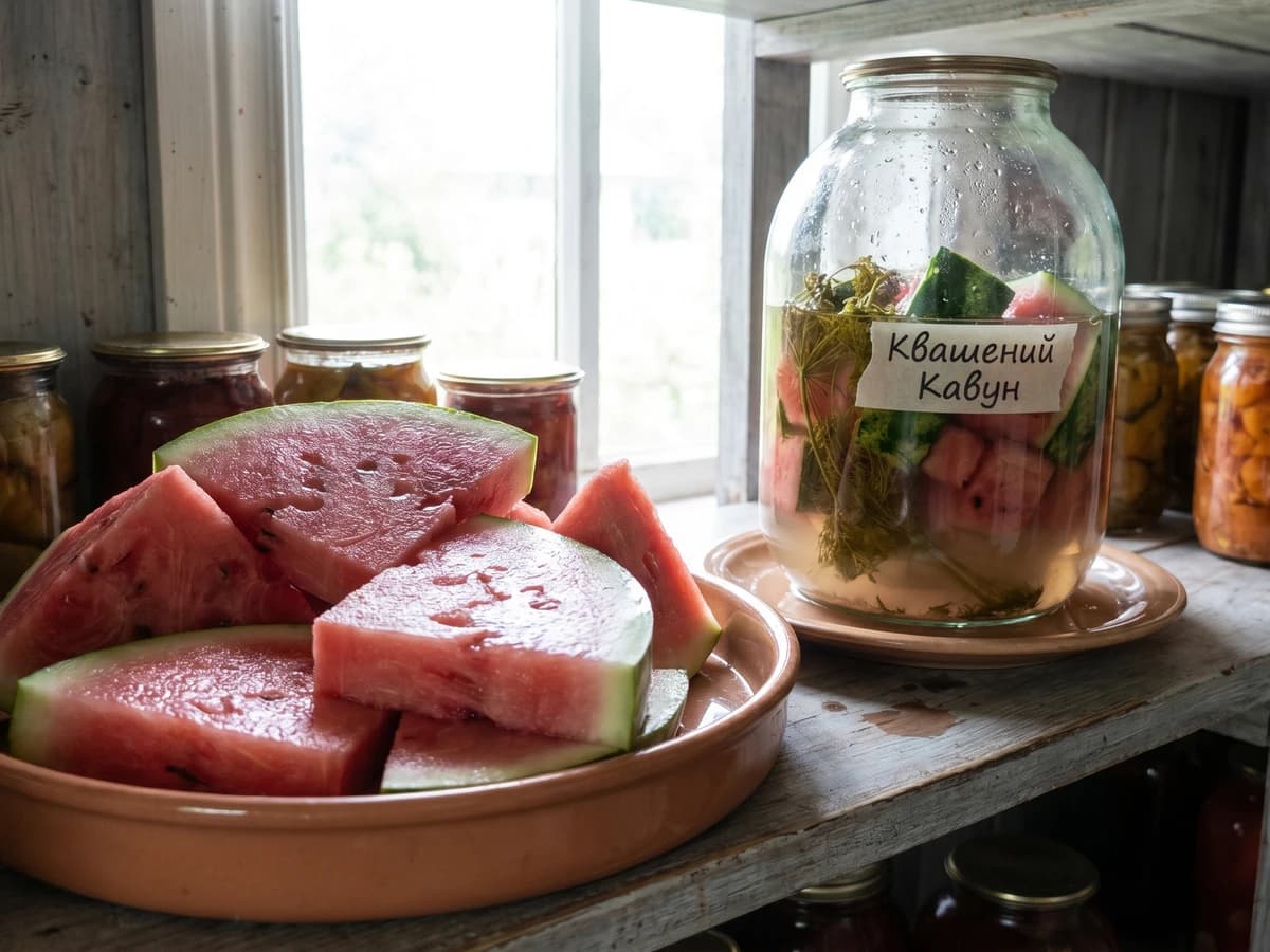 Kvashenyi Kavun (квашений кавун, fermented watermelon) - Chef Lesia