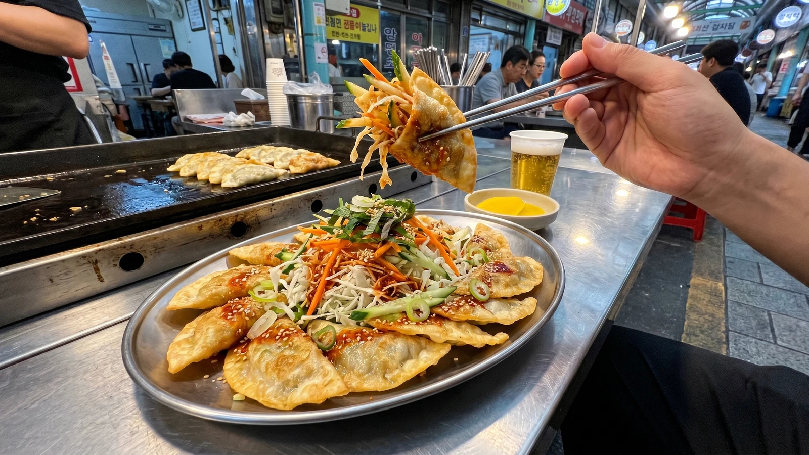Bibim-mandu (비빔만두, Spicy Mixed Dumplings)