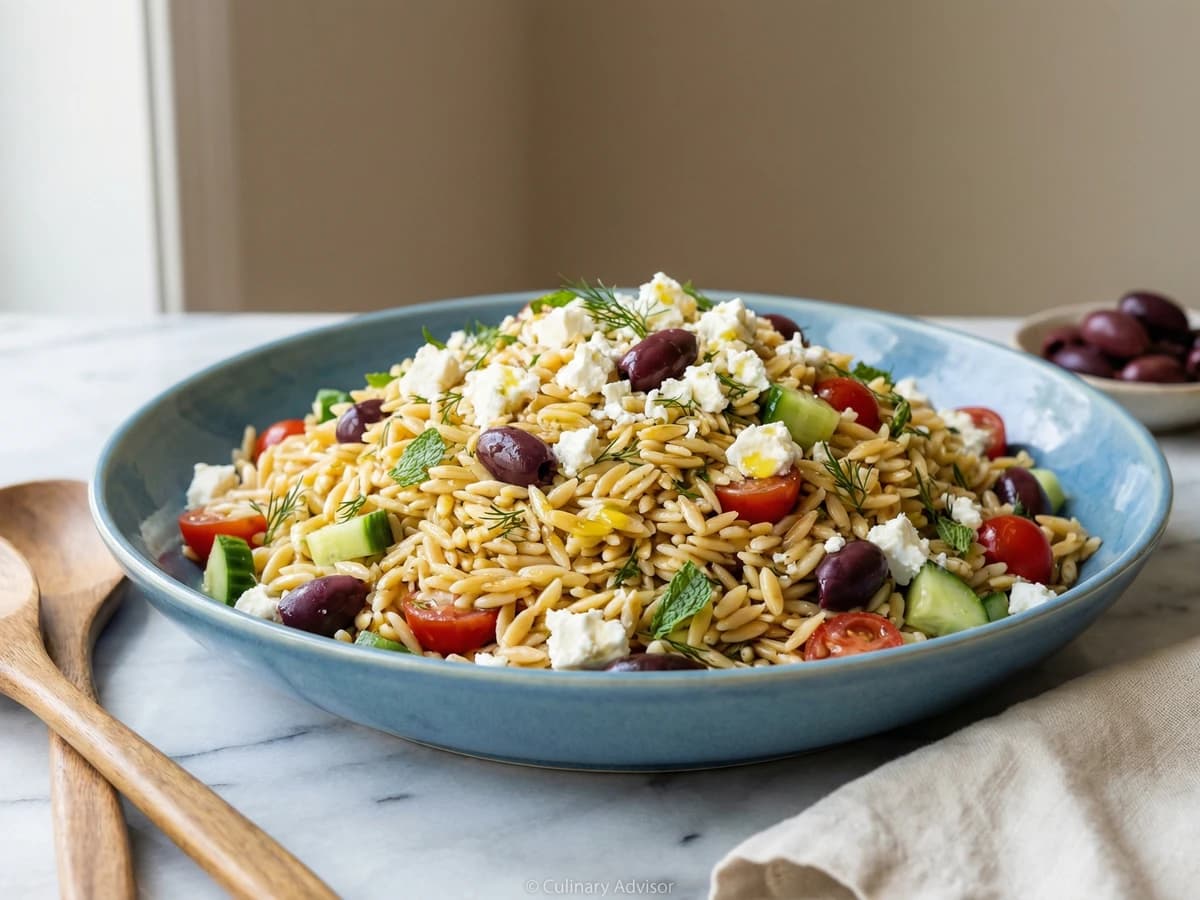 Greek Orzo Salad with Feta - Chef Dean