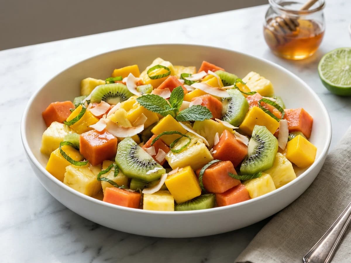 Tropical Fruit Salad with Honey-Lime Dressing - Chef Dean