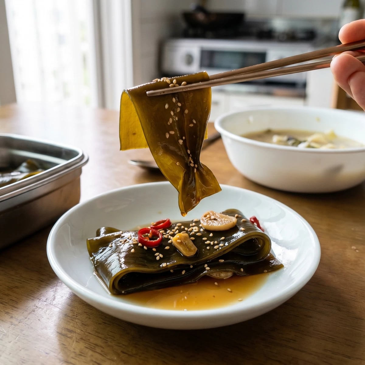 Dasima-jangajji (다시마장아찌, Soy-Pickled Kelp)