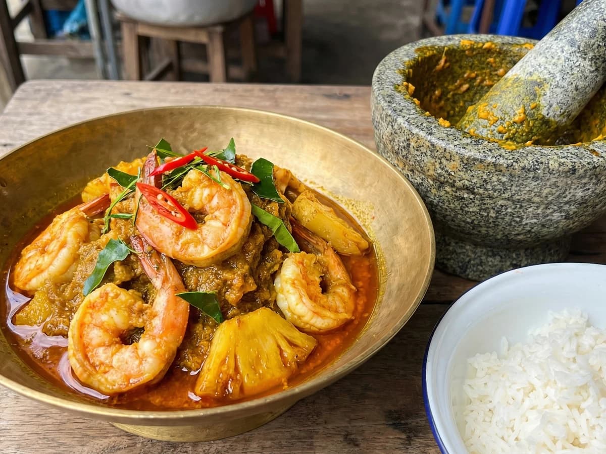 Thick Shrimp Dry Curry (Gaeng Khua Goong) - Chef Fai