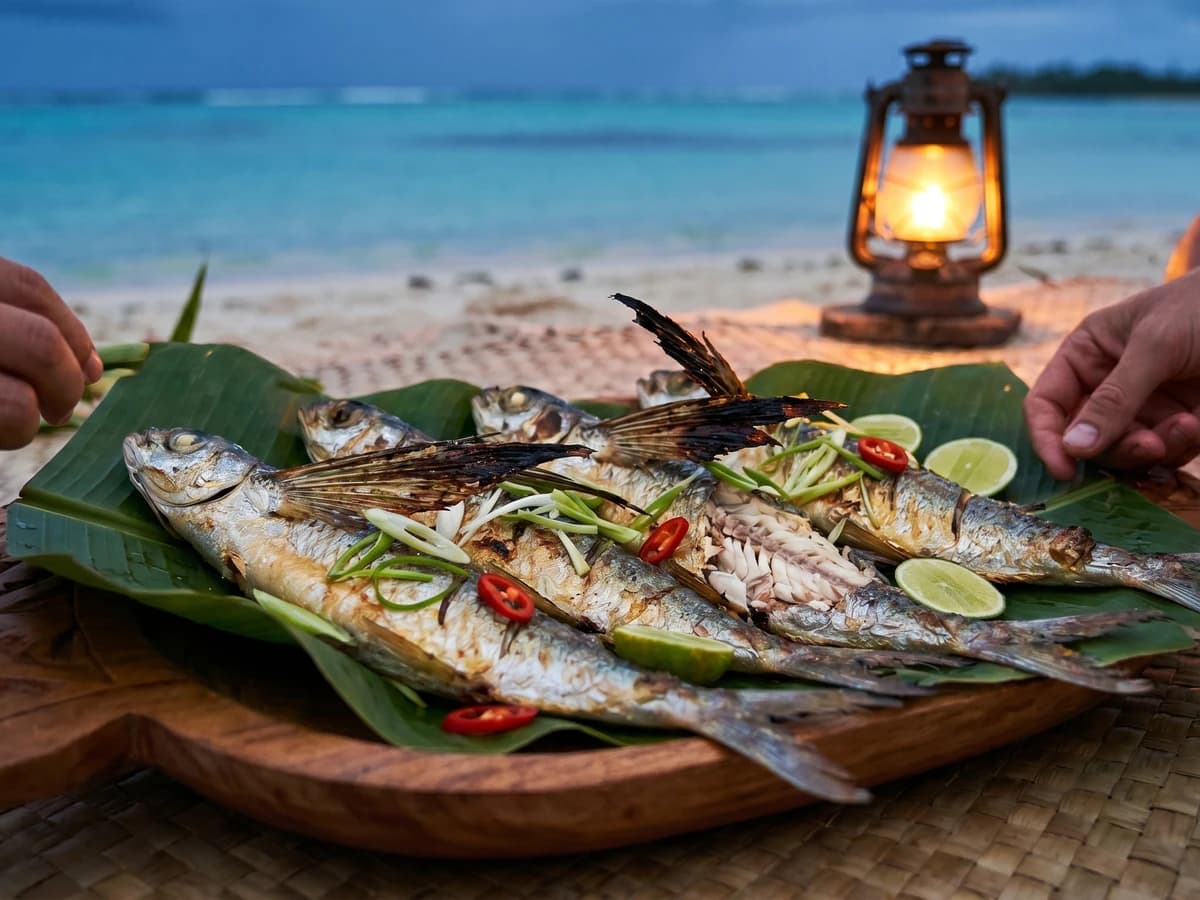 Maroro Tunu (Cook Islands Grilled Flying Fish) - Chef Makoa