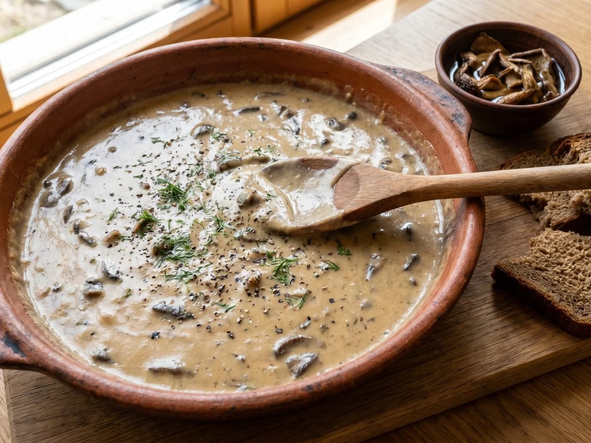 Machanka (мачанка, Transcarpathian Mushroom Dip) - Chef Lesia