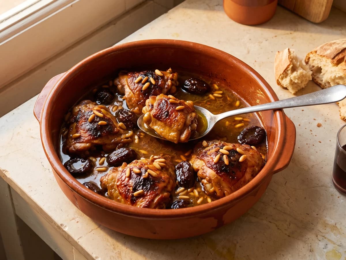 Pollastre a la Catalana amb Prunes i Pinyons - Chef Isabel