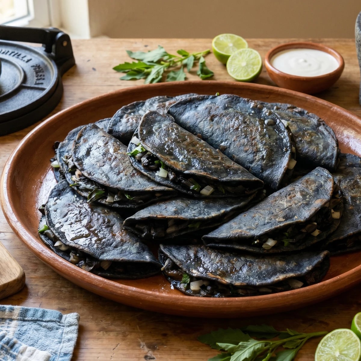 Quesadillas de Huitlacoche con Epazote
