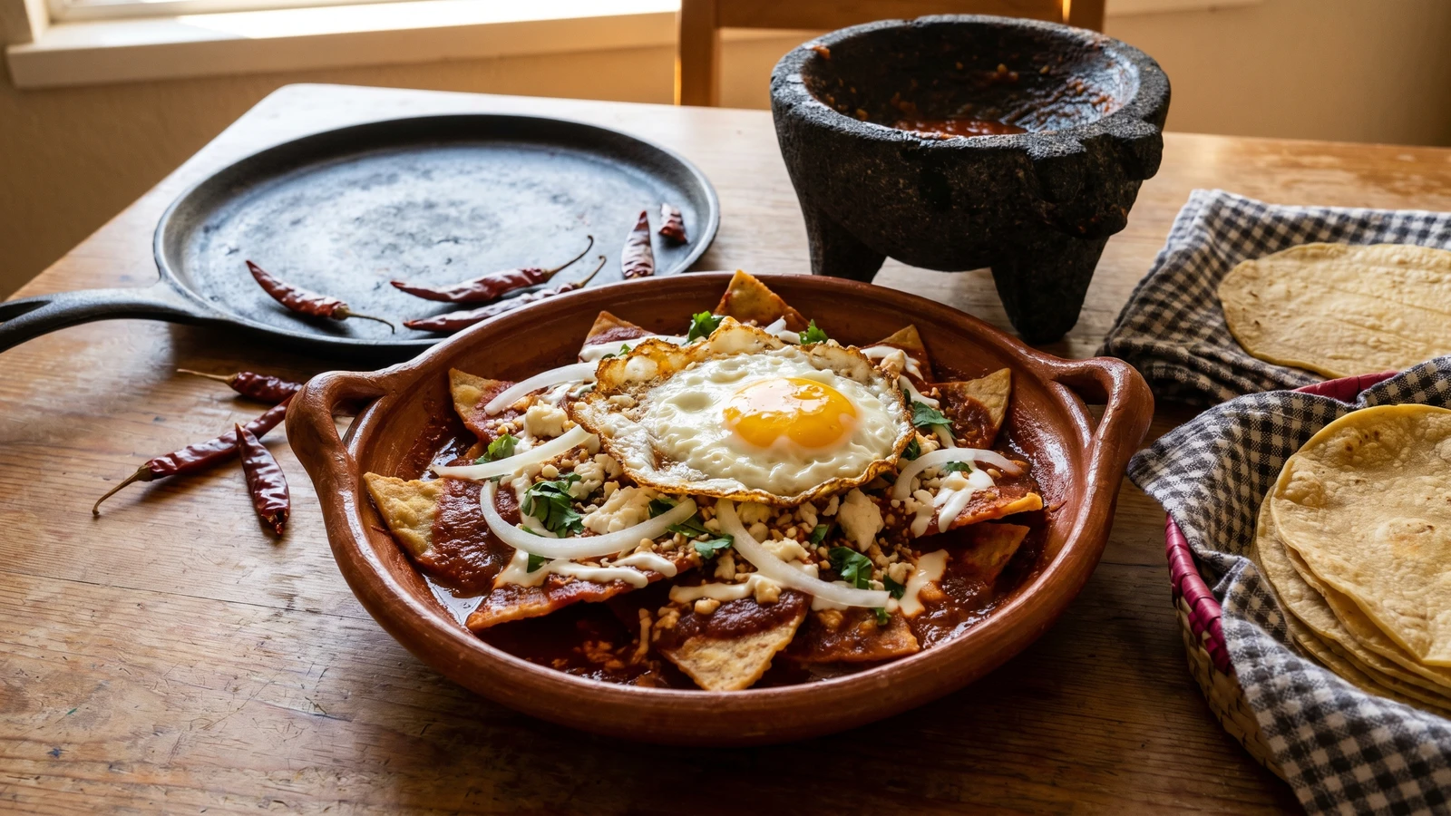 Chilaquiles Tapatios en Chile de Arbol