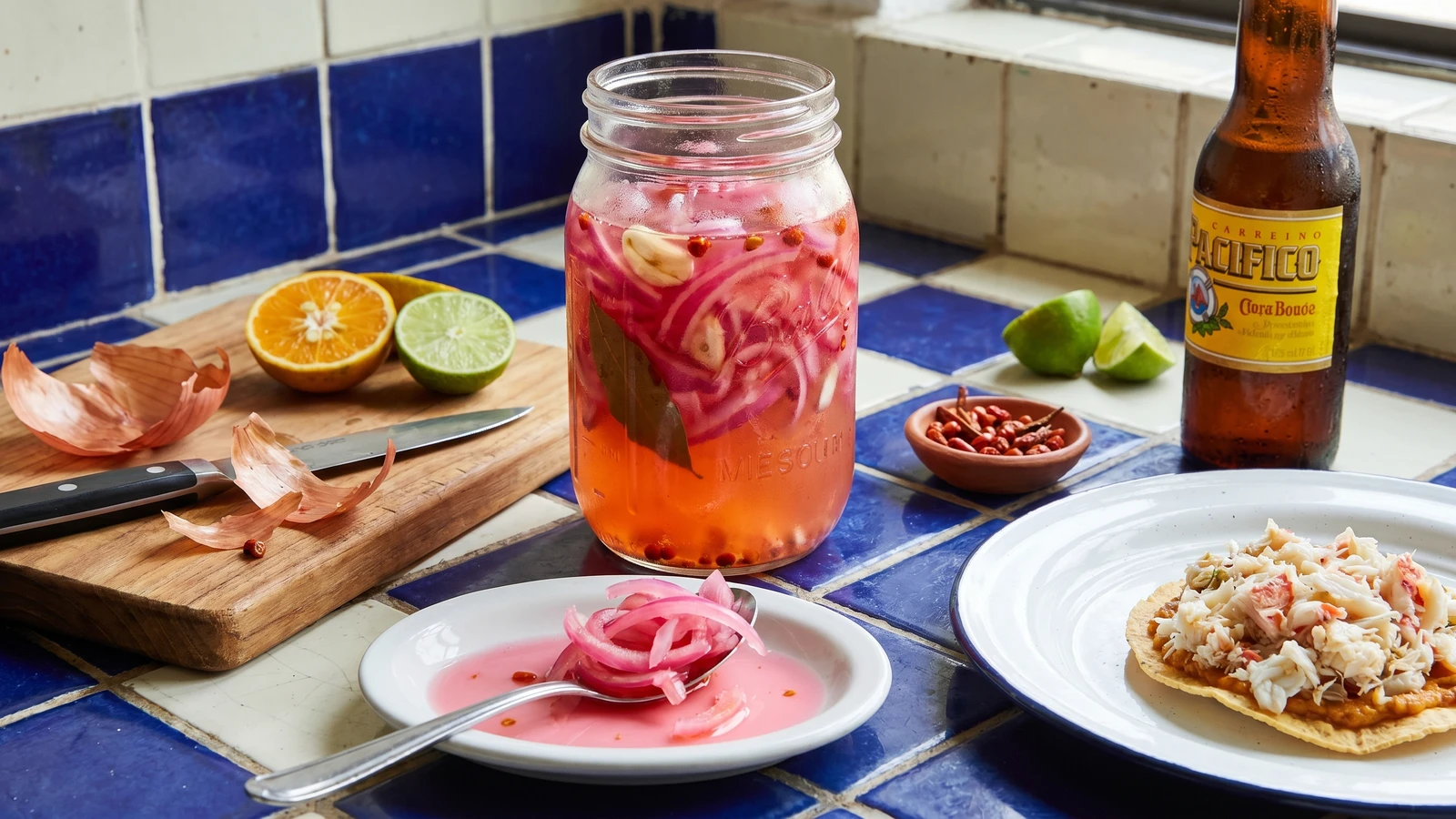 Cebollas Encurtidas Sinaloenses para Mariscos