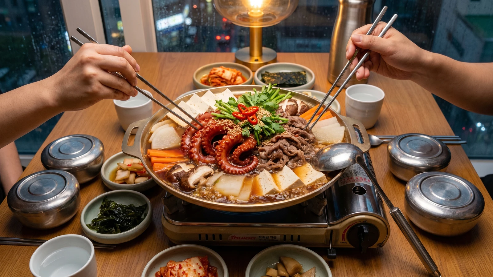 Bulnak-jeongol (불낙전골, Beef and Octopus Hot Pot)