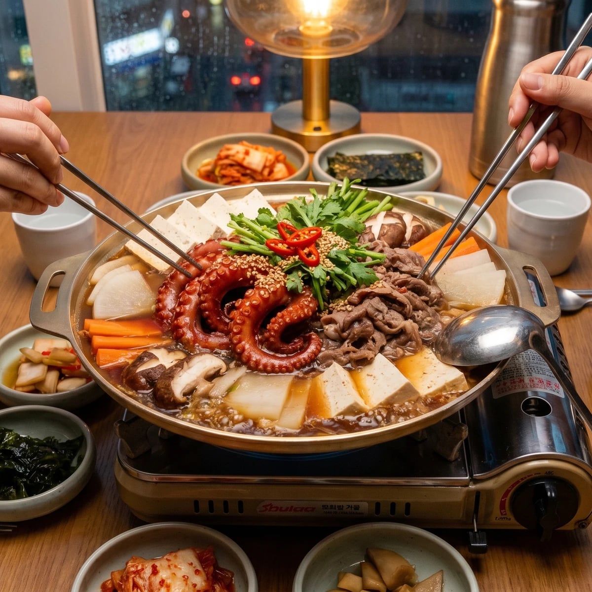 Bulnak-jeongol (불낙전골, Beef and Octopus Hot Pot)