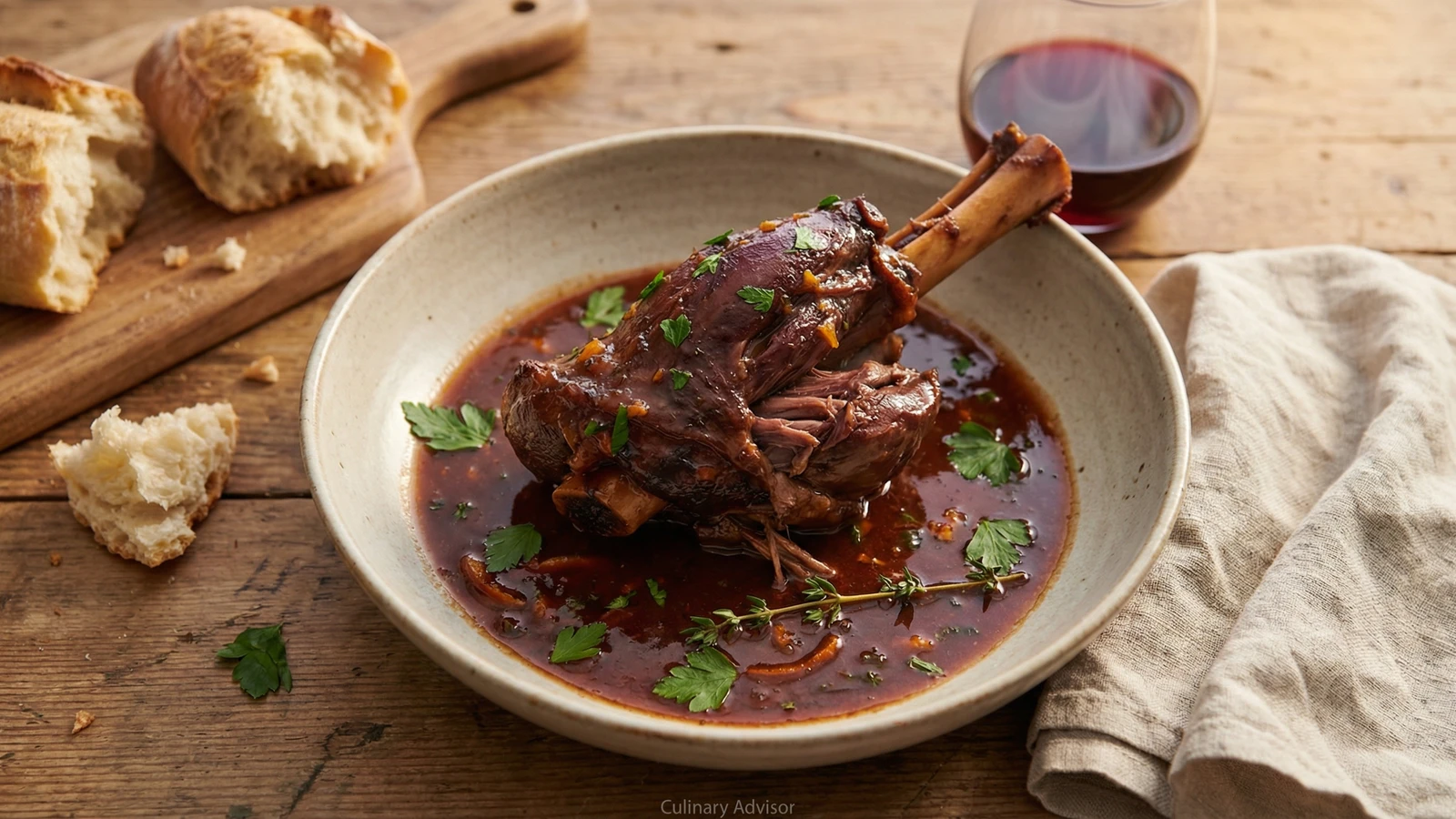 Braised Lamb Shanks with Red Wine