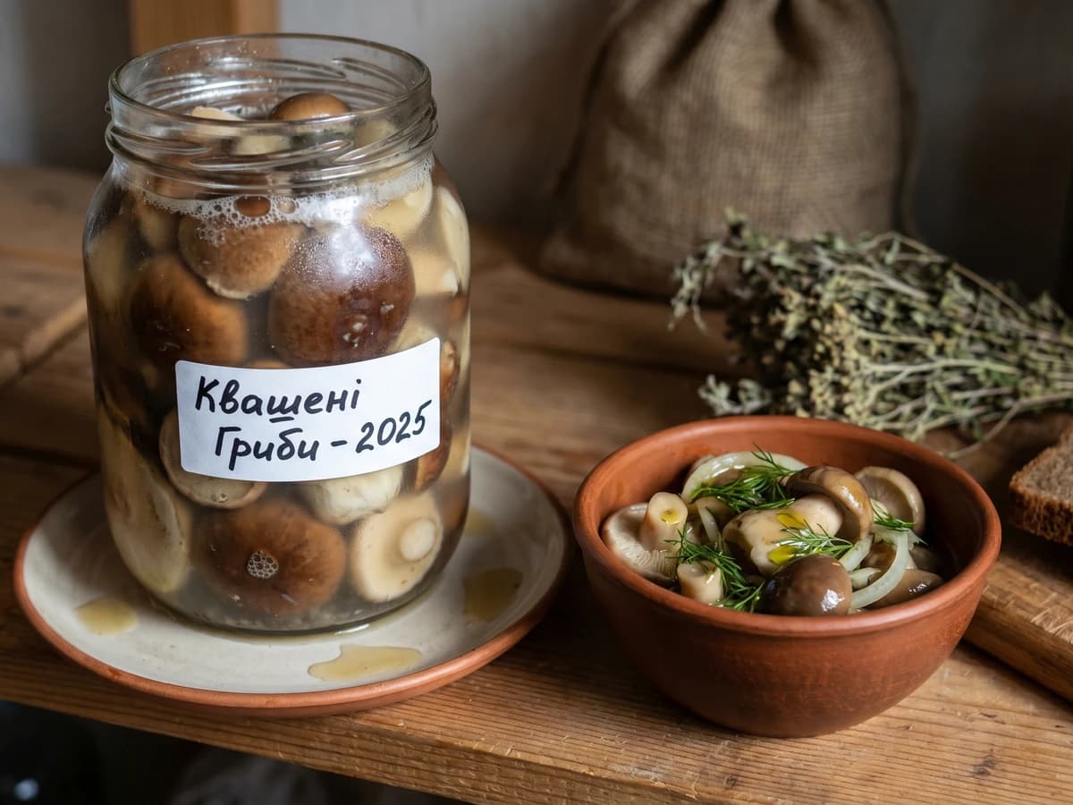 Kvasheni Hryby (квашені гриби, fermented mushrooms) - Chef Lesia
