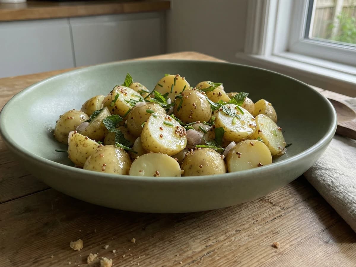 New Potato Salad with Mint and Wholegrain Mustard - Chef Thomas