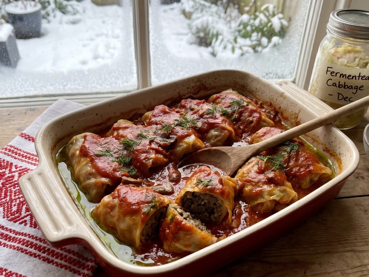 Holubtsi (голубці, stuffed cabbage rolls)