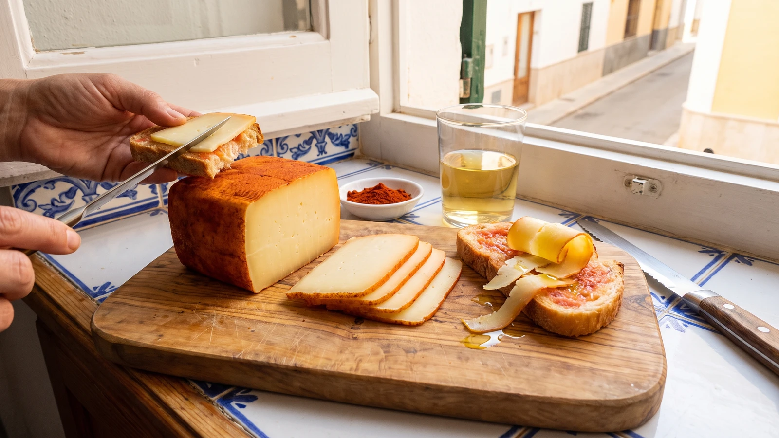Queso Mahón-Menorca con Pan y Aceite
