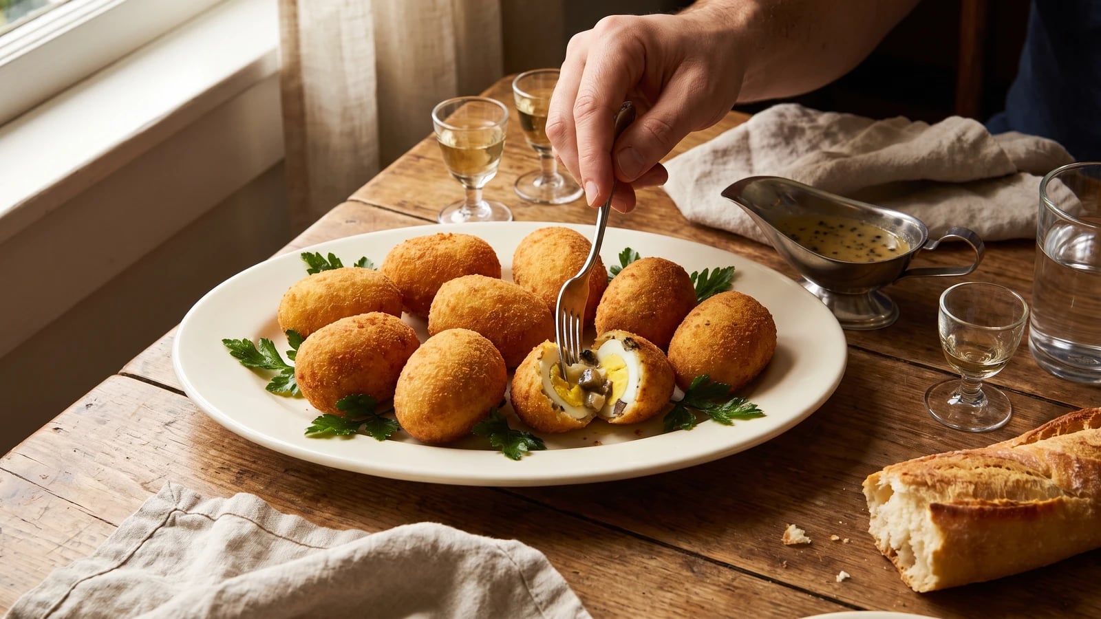 Hard-boiled Eggs in Croquettes