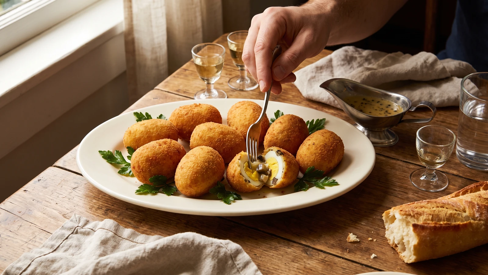 Hard-boiled Eggs in Croquettes