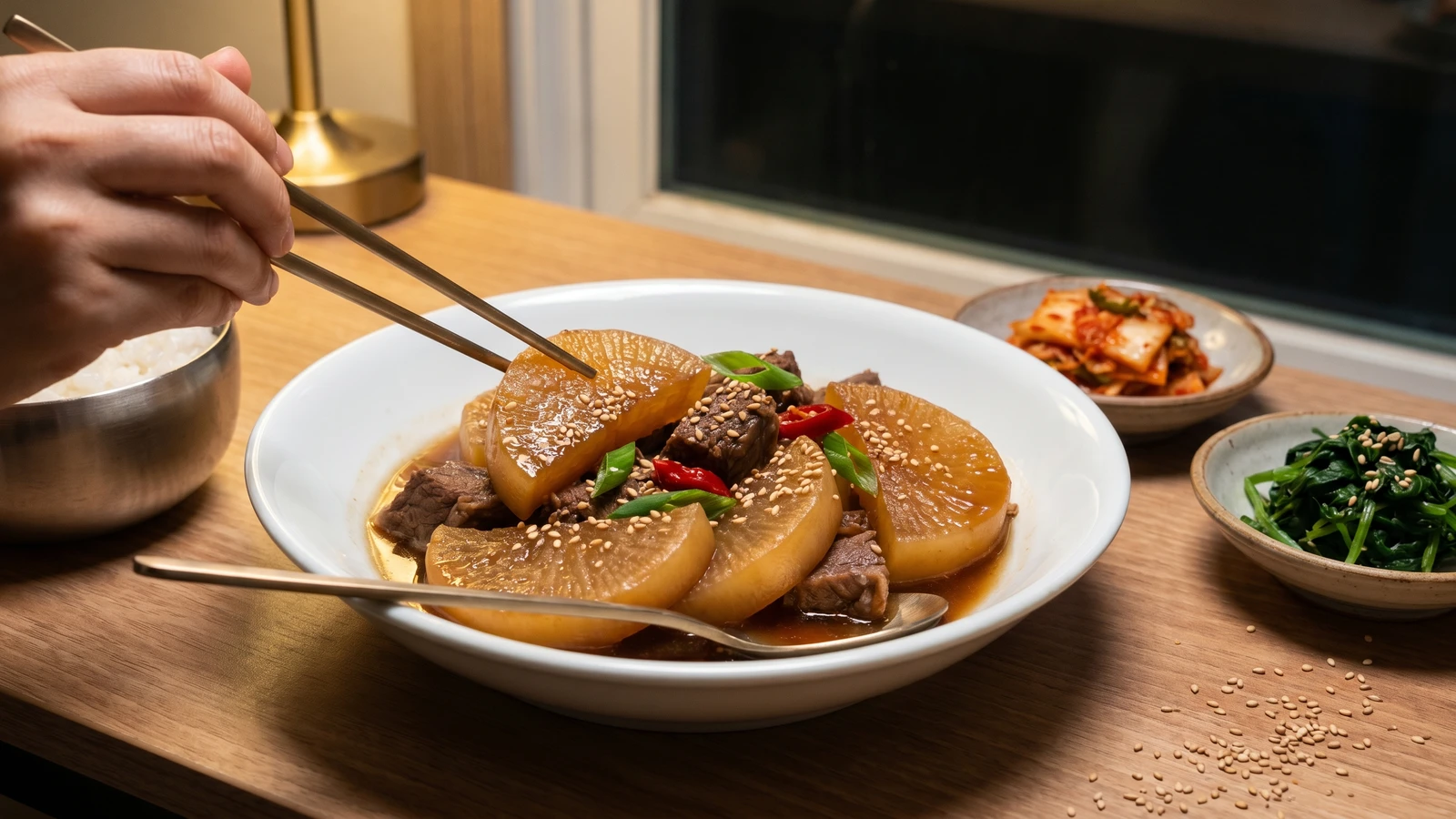 Sogogi-mu-jorim (Beef and Radish Soy Braise)