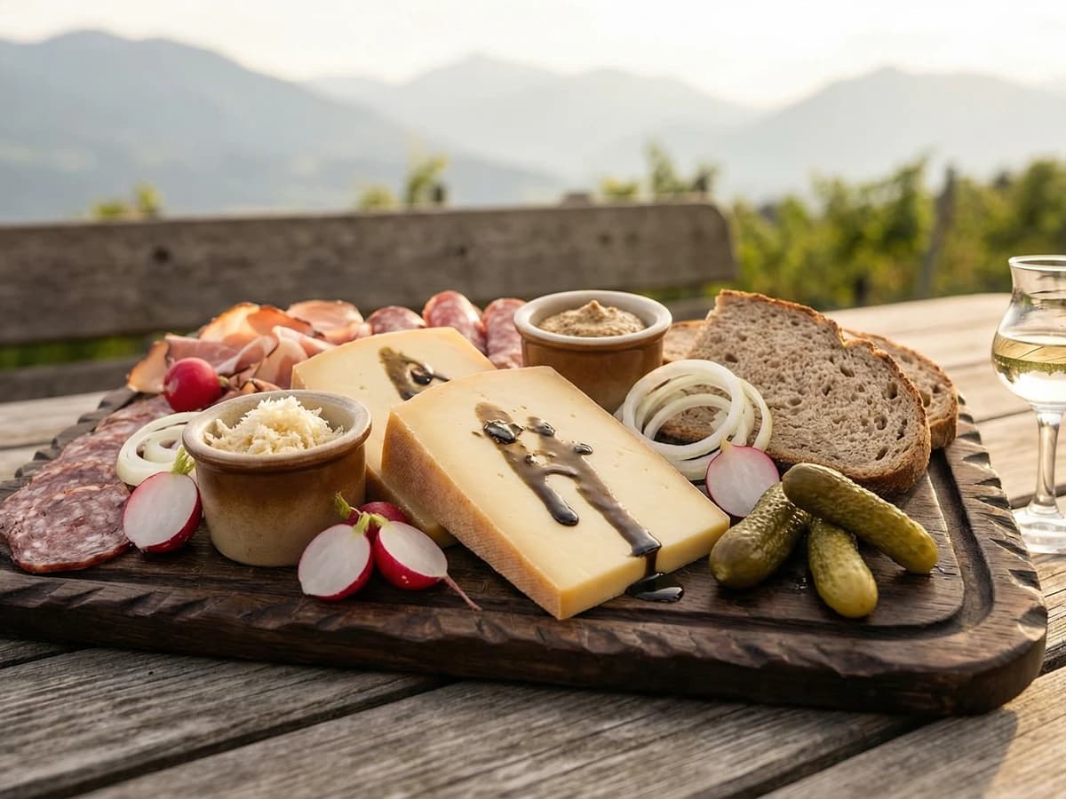 Gailtaler Almkäse Brettl (Carinthian Alpine Cheese Board)