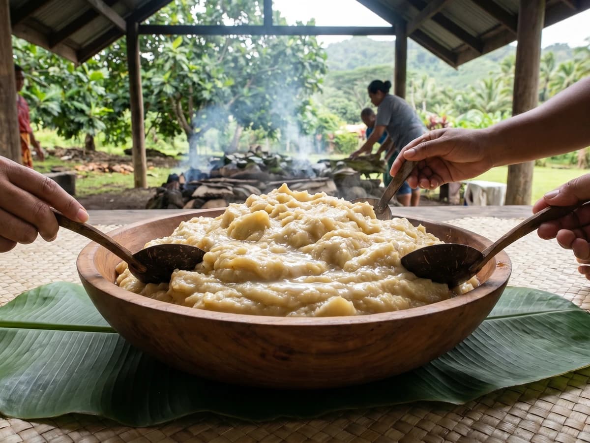 Taufolo (Sāmoan Mashed Breadfruit with Coconut Cream) - Chef Makoa