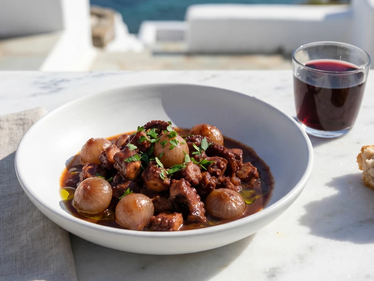 Cycladic Htapodi Stifado (Χταπόδι Στιφάδο)