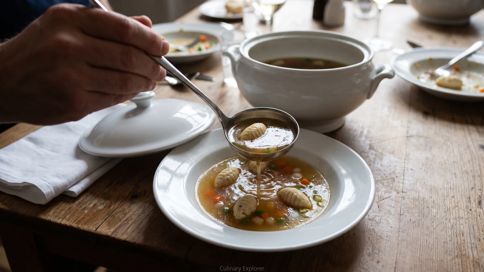 Consommé Printanier aux Quenelles