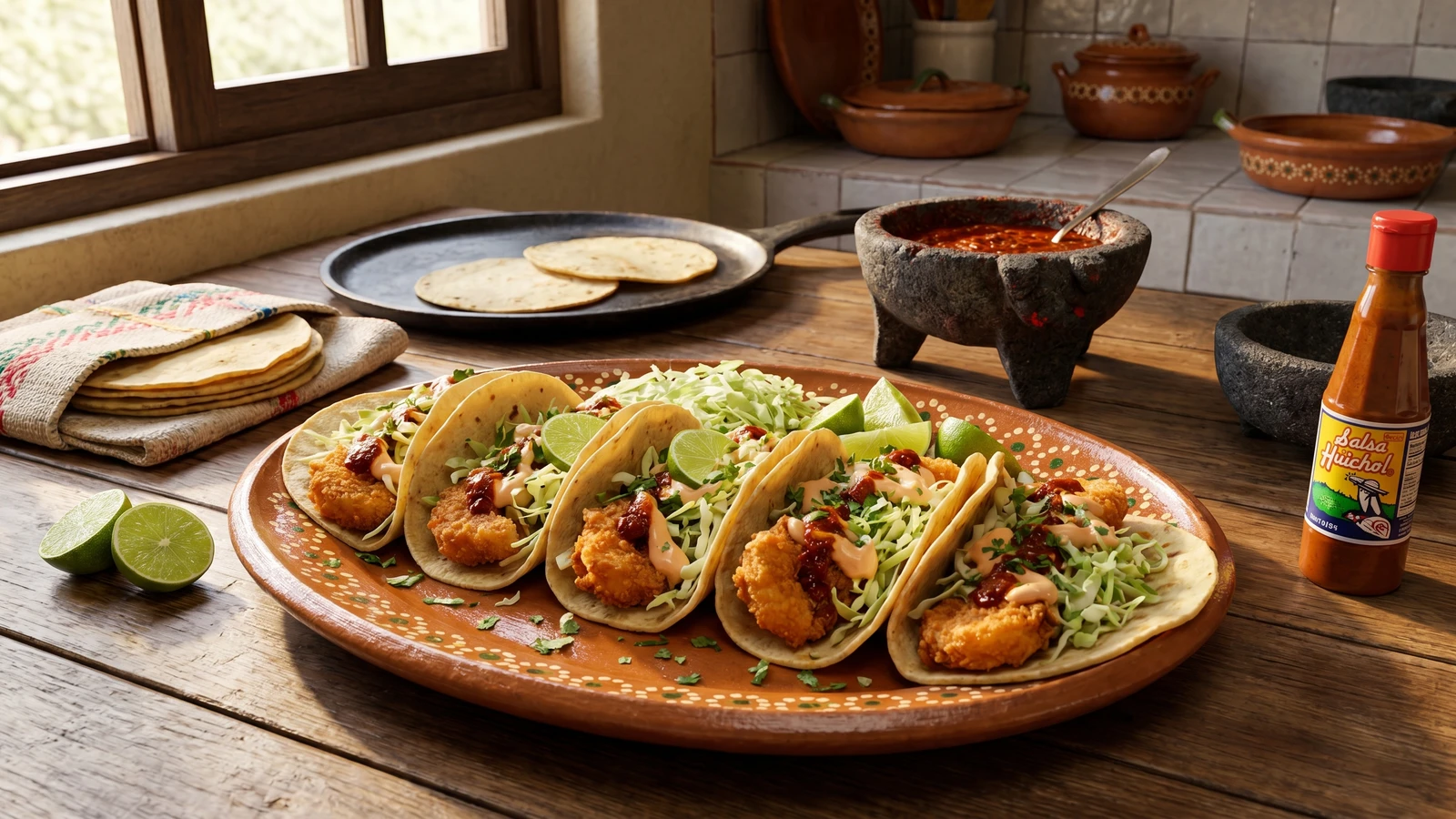 Nayarit Breaded Shrimp Tacos