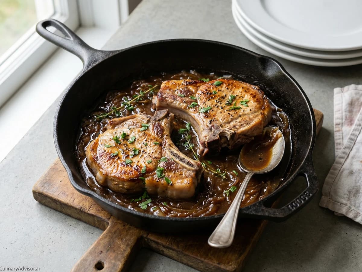 Smothered Pork Chops with Onion Gravy - Chef Dean