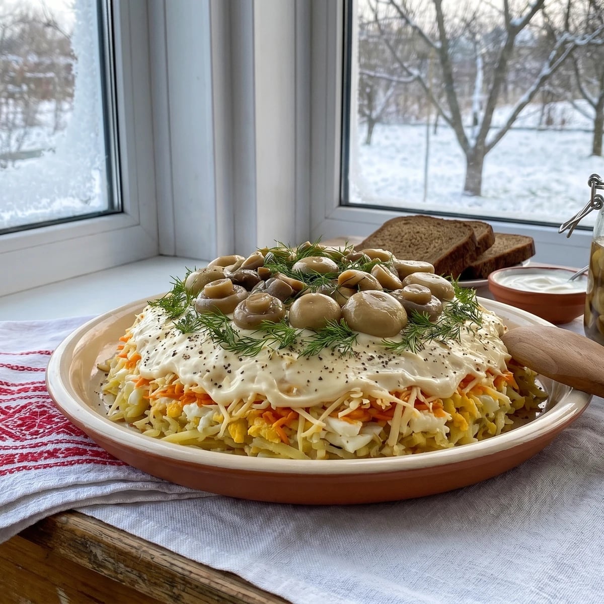 Hrybnyi Salat (грибний салат, mushroom salad)