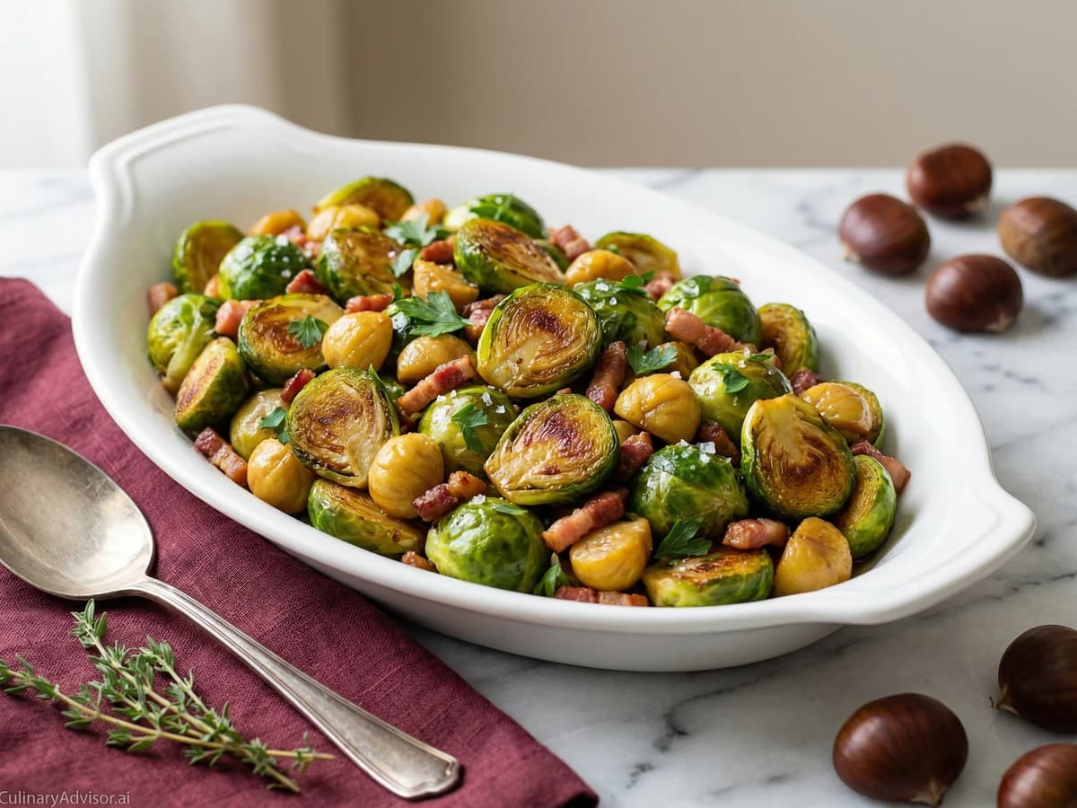 Brussels Sprouts with Chestnuts - Chef Dean