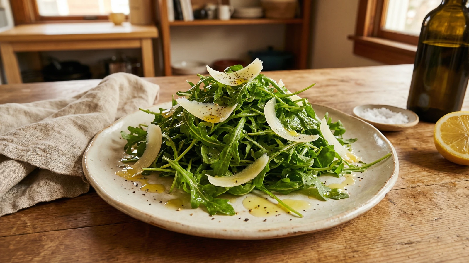 Arugula with Shaved Pecorino and Lemon