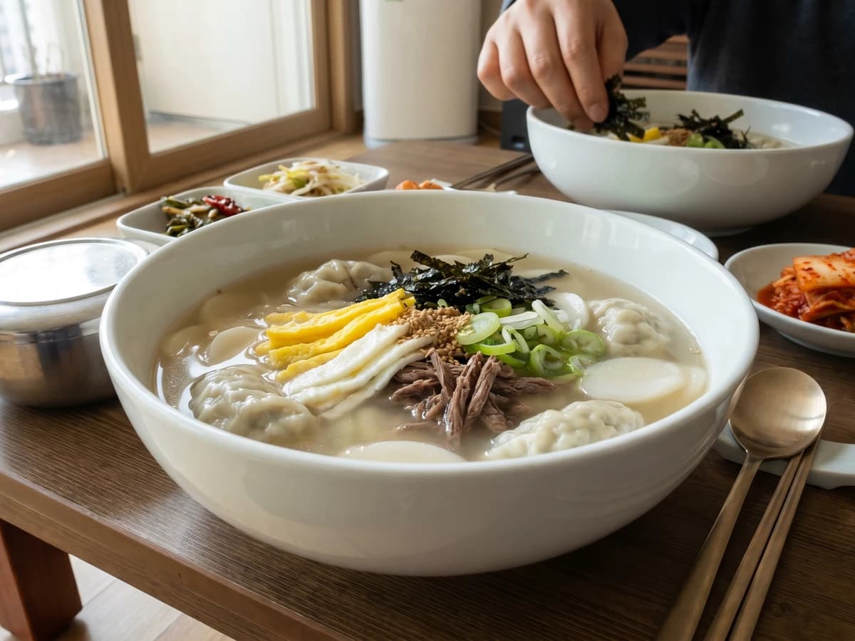 Tteok-manduguk (Rice Cake and Dumpling Soup) - Chef Jeong-sun
