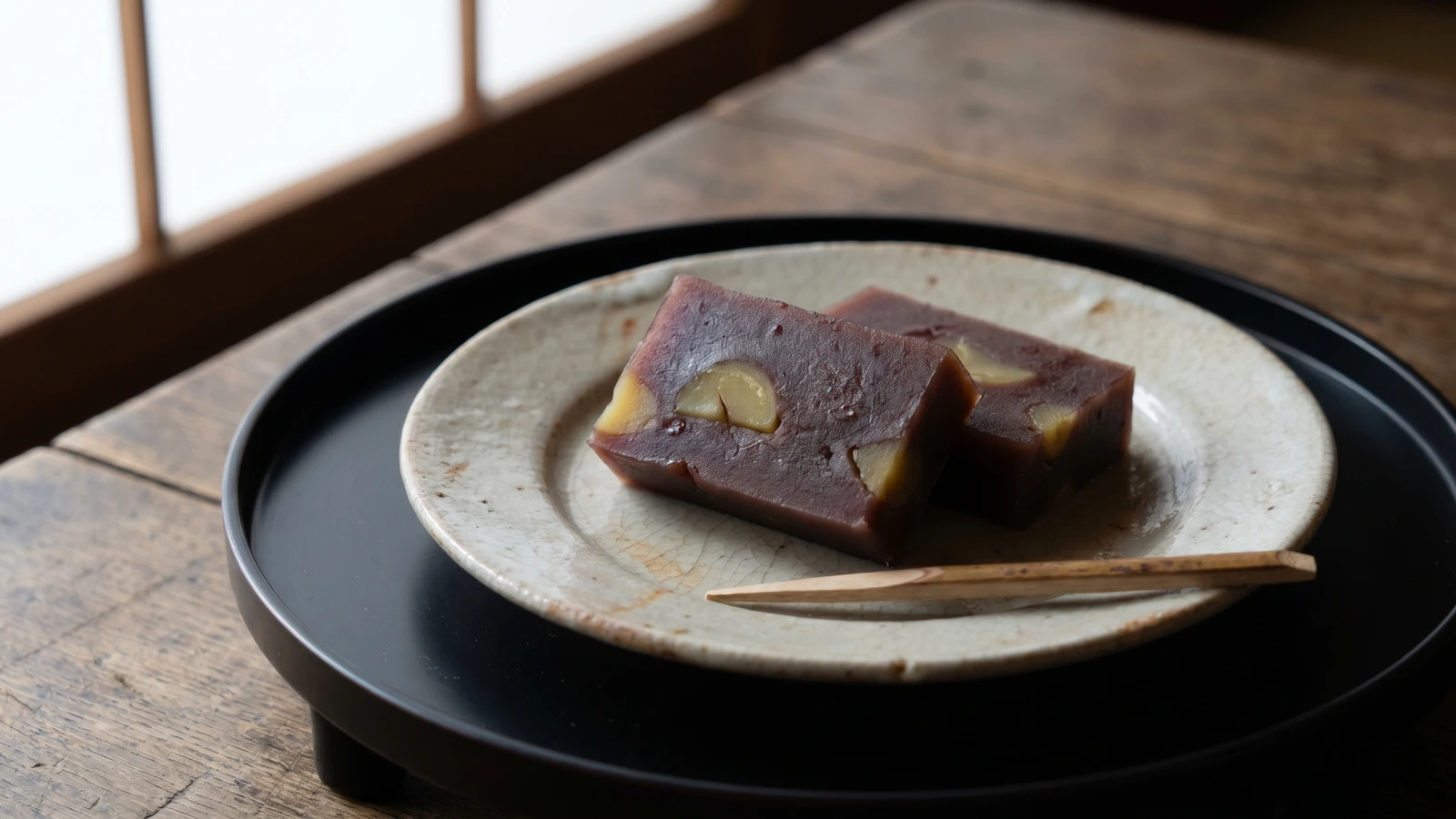 Steamed Chestnut Yōkan (栗蒸し羊羹, Kuri Mushi Yōkan)