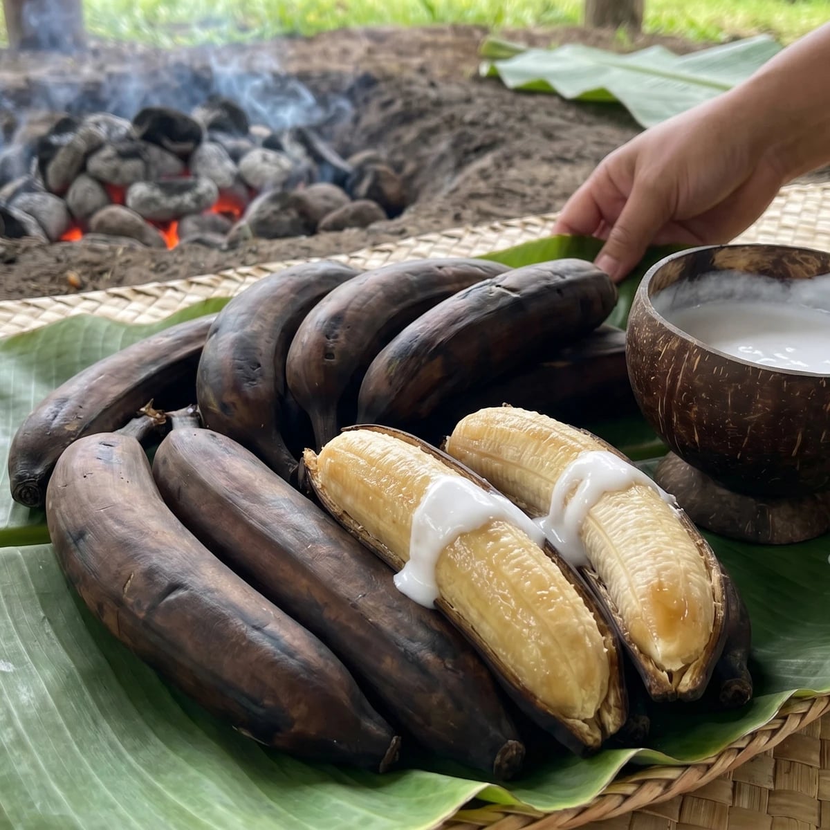 Faʻi Umu (Sāmoan Green Bananas Cooked in the Umu)