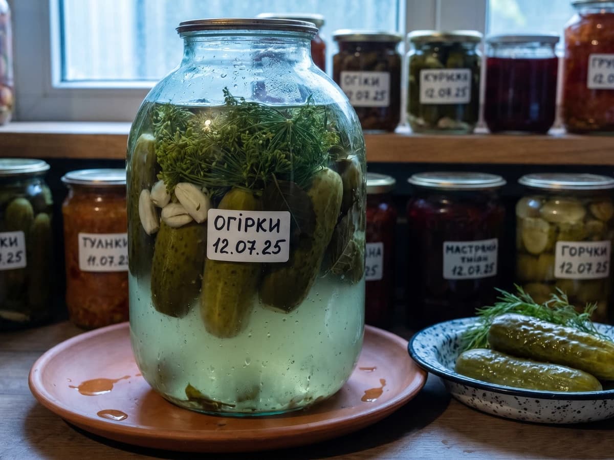 Kvasheni Ohirky (квашені огірки, fermented cucumbers) - Chef Lesia