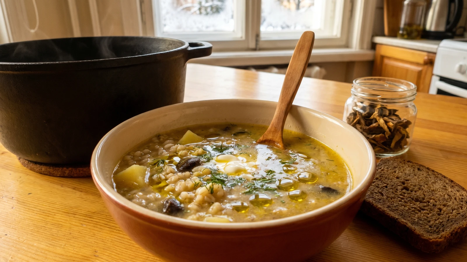 Krupnyk (крупник, barley soup)