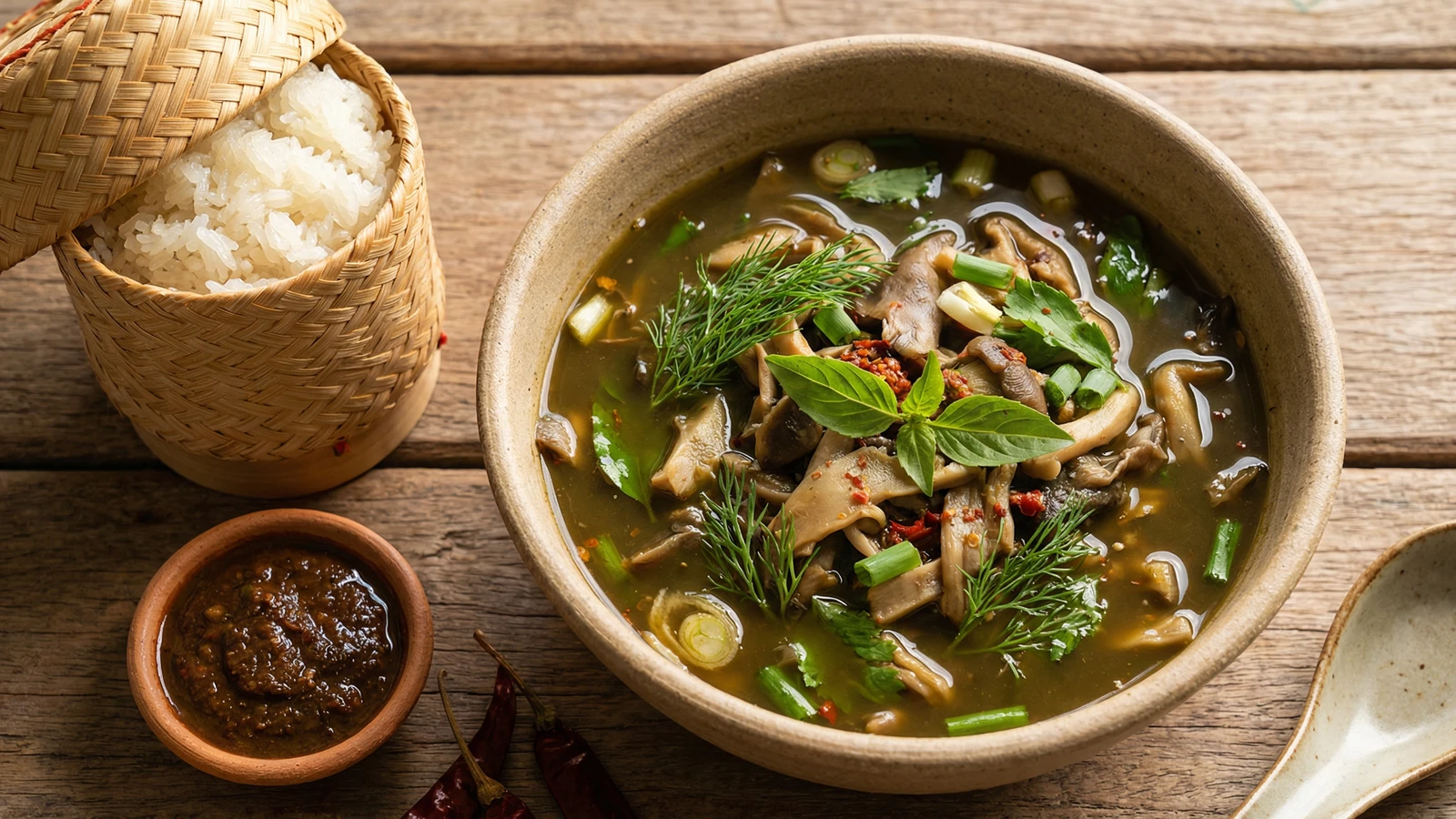 Isan Wild Mushroom Soup (Gaeng Het)