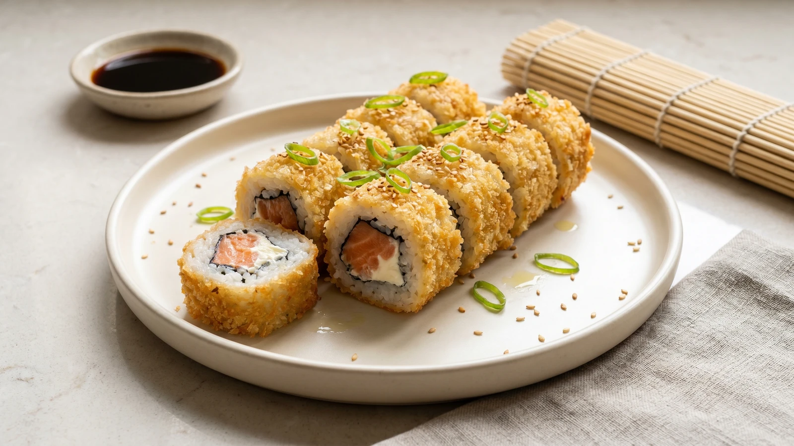 Hot Roll de Salmão com Cream Cheese