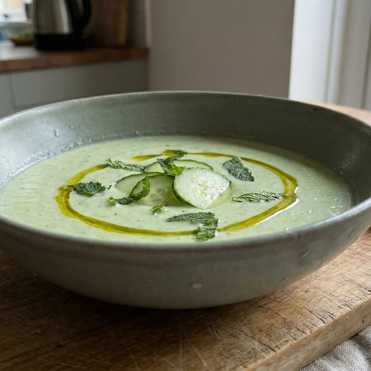 Chilled Cucumber Soup with Yoghurt and Mint