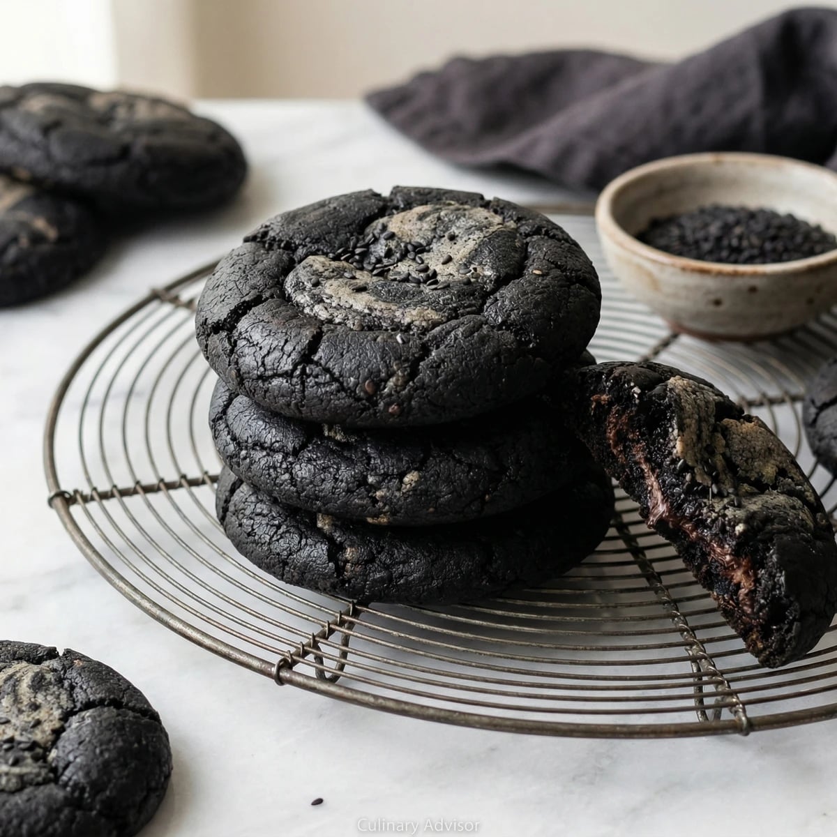 Black Sesame Chocolate Cookies