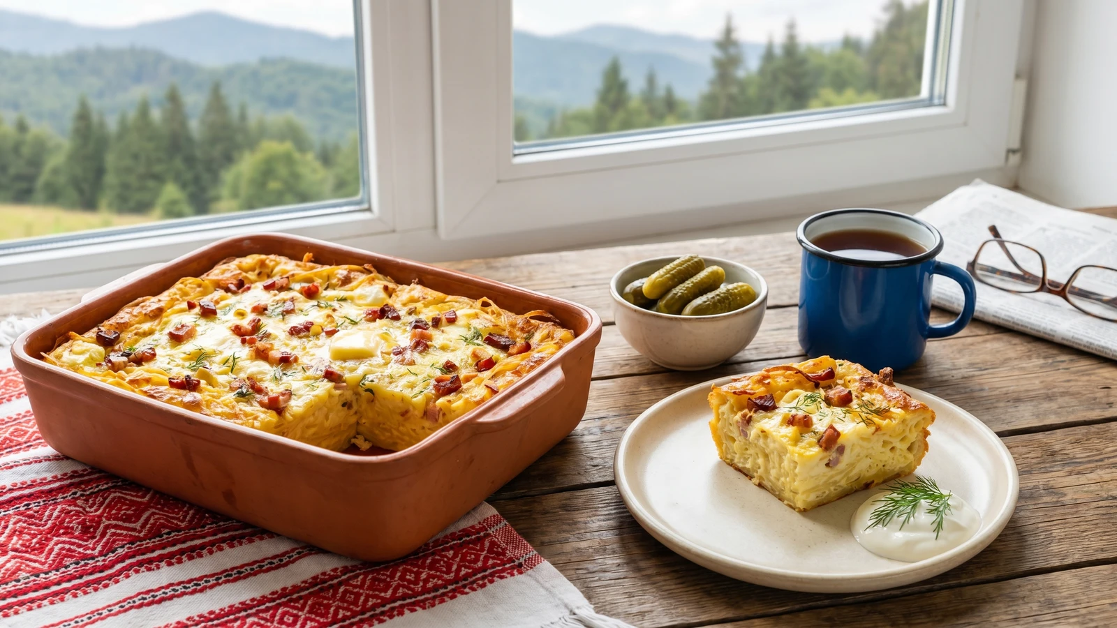 Zapechena Lokshyna (запечена локшина, noodle bake)