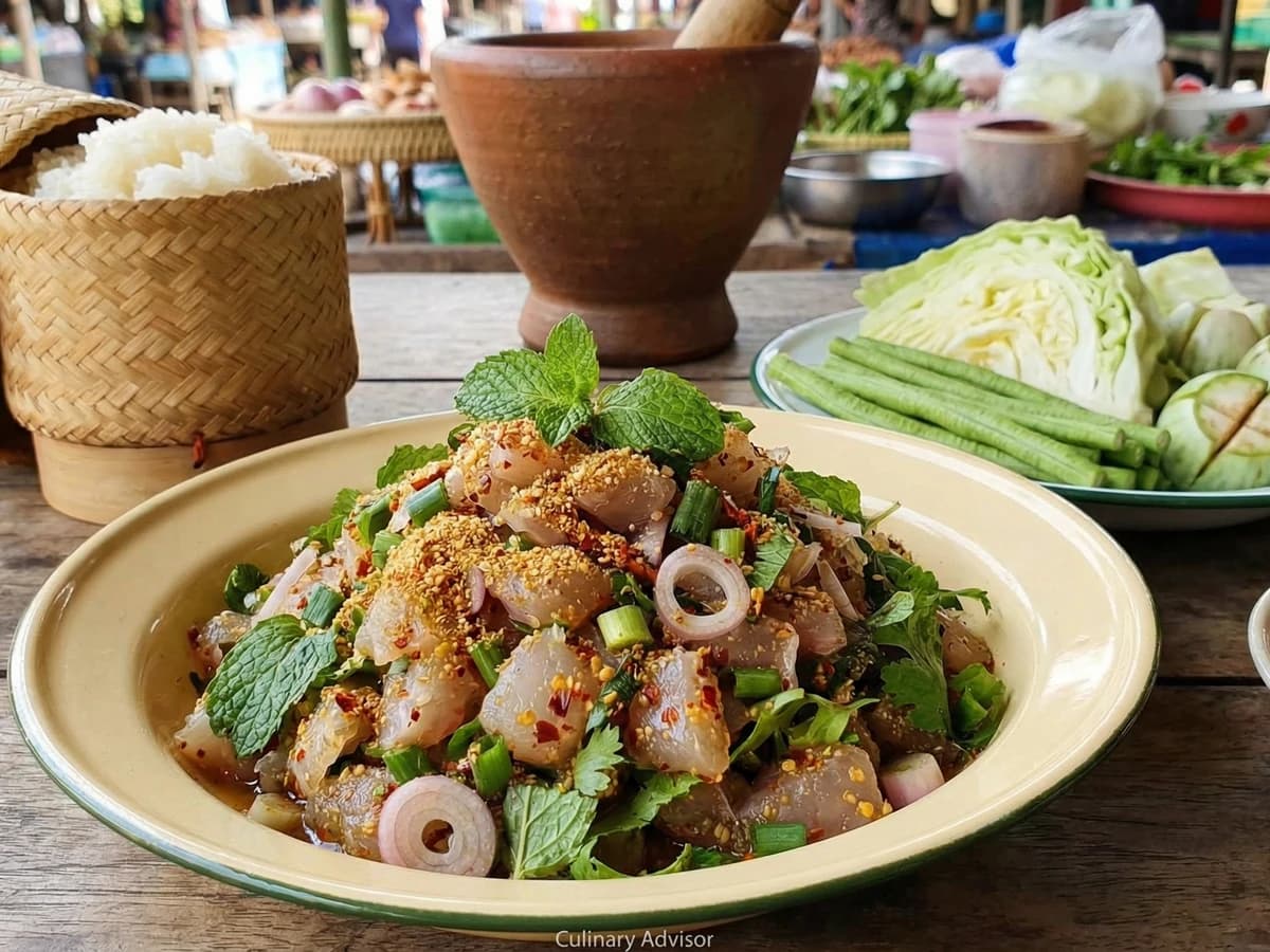Raw Fish Larb (Koi Pla ก้อยปลา)