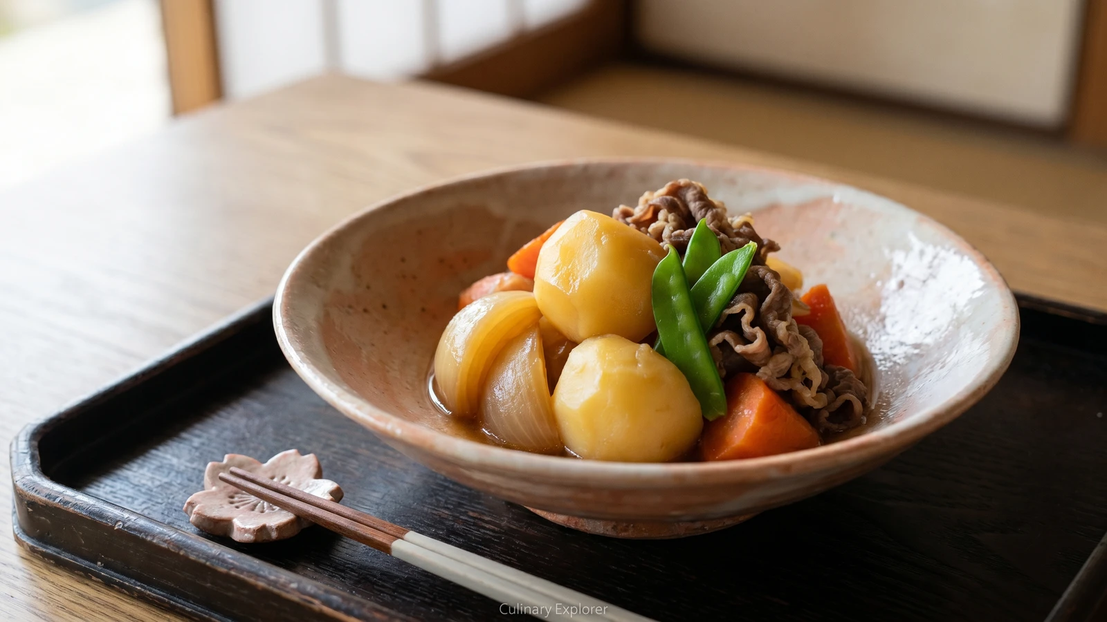 Nikujaga (肉じゃが, simmered beef and potatoes)